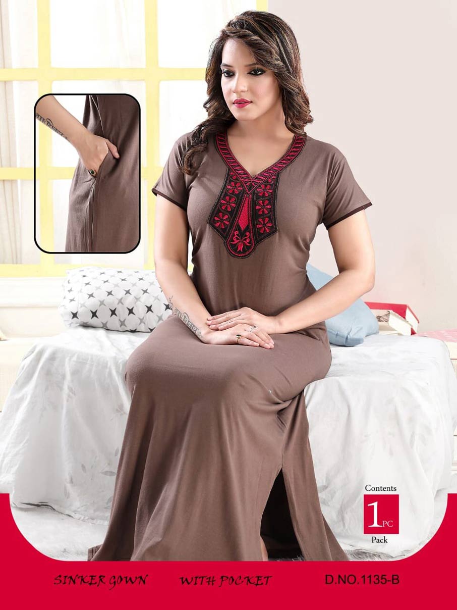 Sinker Gown-2 Sinker Hosiery Nightwear Gown Sinker Gown-2 Sinker Hosiery Nightwear Gown